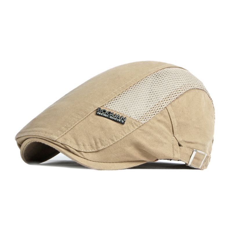 Heren Katoen Ademend Schaduw Korte Rand Casual Retro Edgy Hoed Baret Platte Cap