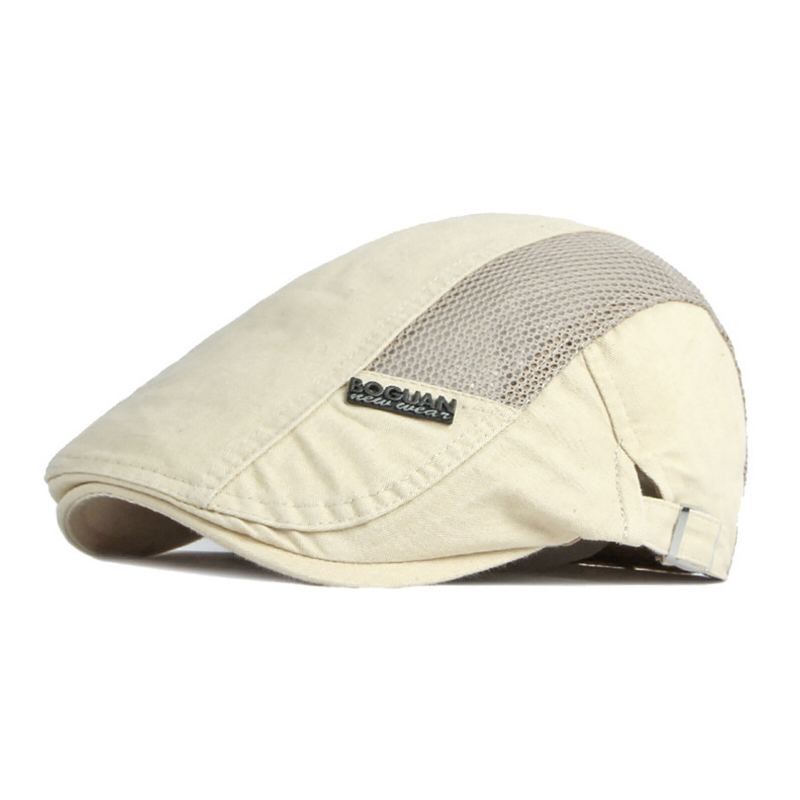 Heren Katoen Ademend Schaduw Korte Rand Casual Retro Edgy Hoed Baret Platte Cap