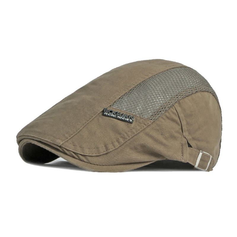 Heren Katoen Ademend Schaduw Korte Rand Casual Retro Edgy Hoed Baret Platte Cap
