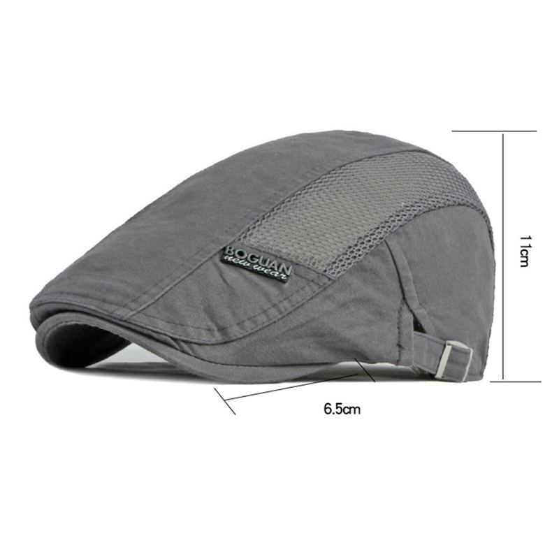 Heren Katoen Ademend Schaduw Korte Rand Casual Retro Edgy Hoed Baret Platte Cap