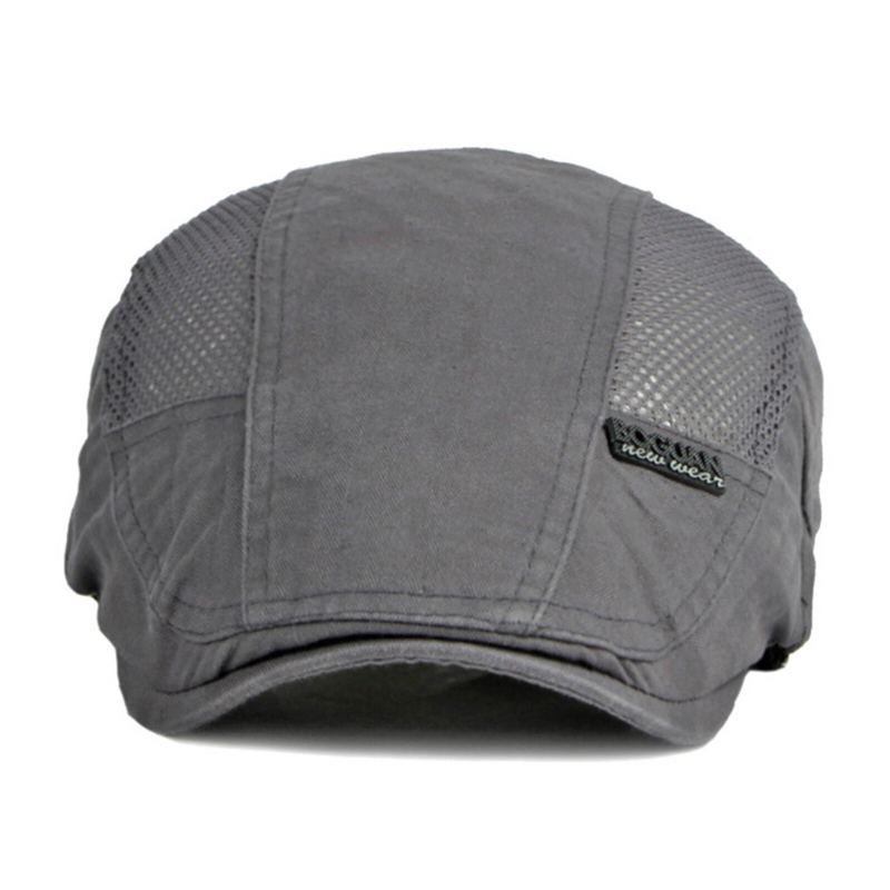 Heren Katoen Ademend Schaduw Korte Rand Casual Retro Edgy Hoed Baret Platte Cap