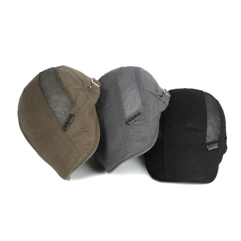 Heren Katoen Ademend Schaduw Korte Rand Casual Retro Edgy Hoed Baret Platte Cap