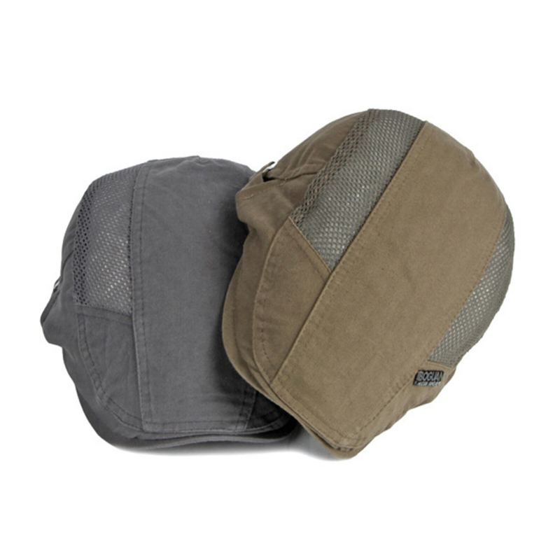 Heren Katoen Ademend Schaduw Korte Rand Casual Retro Edgy Hoed Baret Platte Cap