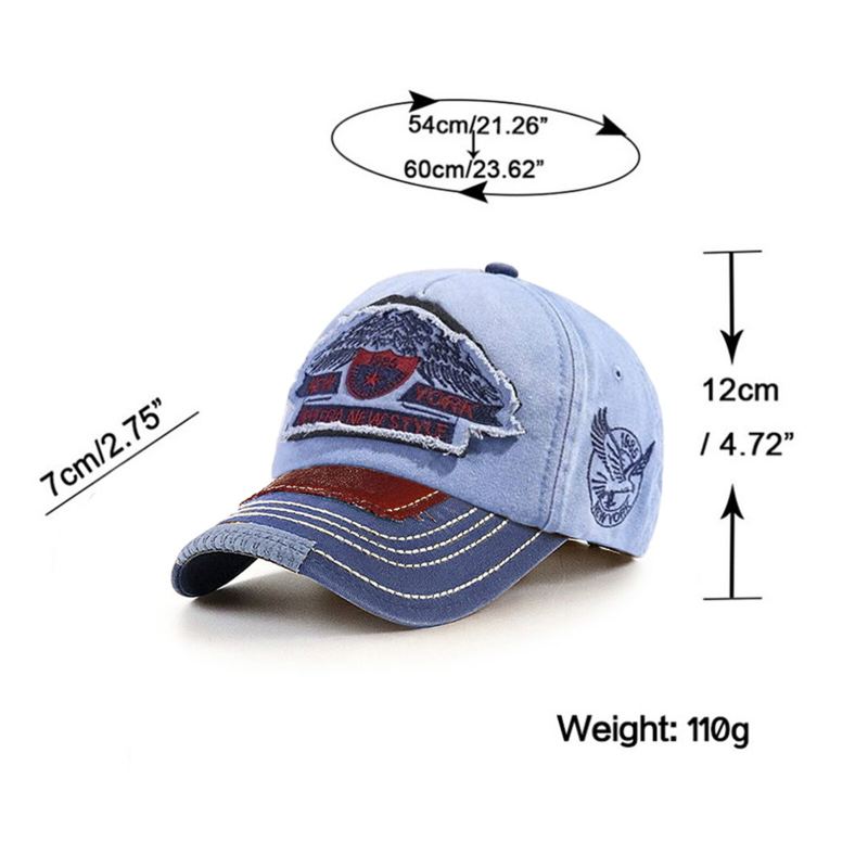 Heren Katoen Beschadigd Geborsteld Nostalgische Stiksels Outdoor Verstelbare Zonnescherm Baseball Cap