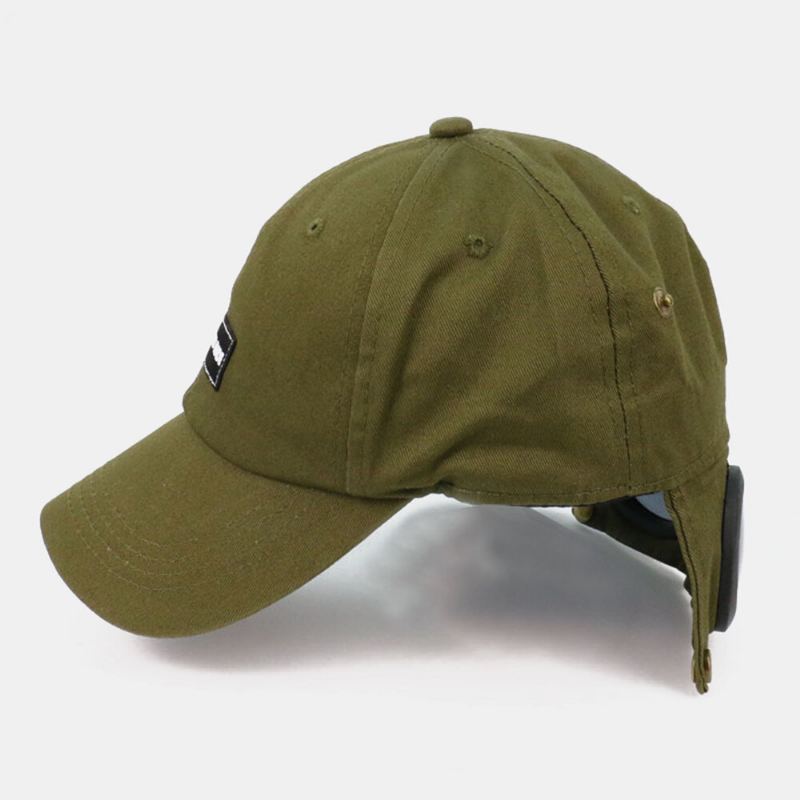 Heren Katoen Effen Kleur Wild Outdoor Zonnescherm Opvouwbare Piloten Dragen Bril Honkbal Hoed