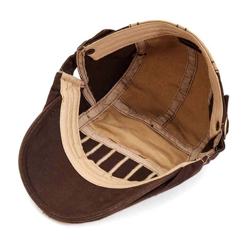 Heren Katoen Stiksels Zonnescherm Korte Rand Outdoor Leisure Retro Patchwork Hoed Baret Platte Cap
