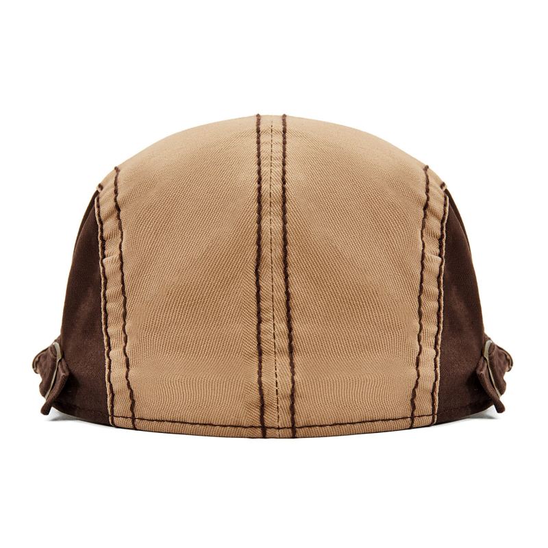 Heren Katoen Stiksels Zonnescherm Korte Rand Outdoor Leisure Retro Patchwork Hoed Baret Platte Cap