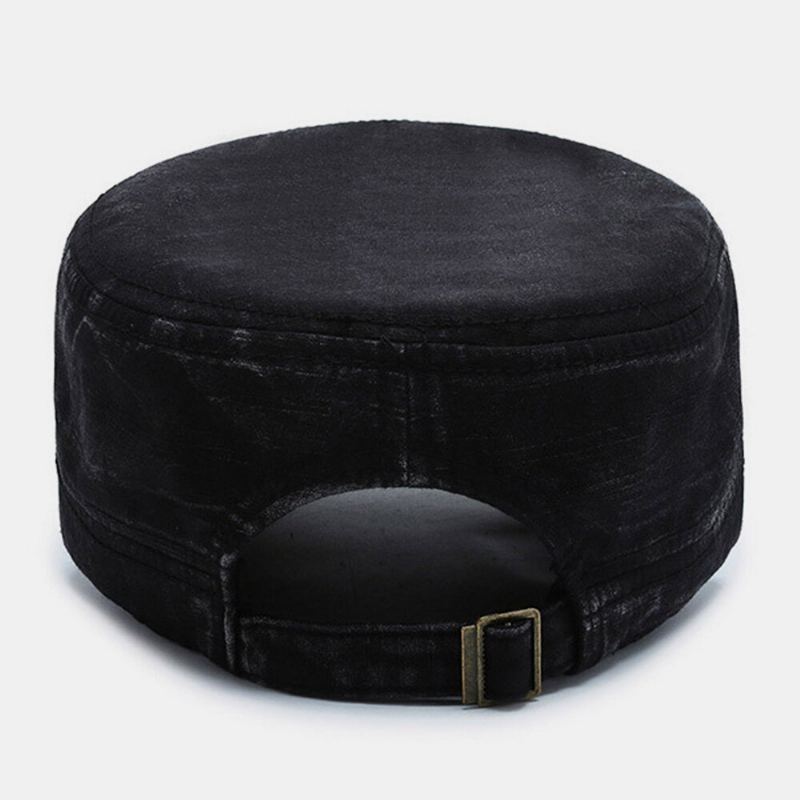Mannen Gebogen Rand Brief Label Platte Top Cap Casual All-match Outdoor Zonnescherm Militaire Cap Cadet Hoed