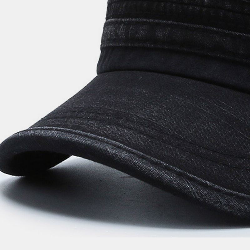Mannen Gebogen Rand Brief Label Platte Top Cap Casual All-match Outdoor Zonnescherm Militaire Cap Cadet Hoed