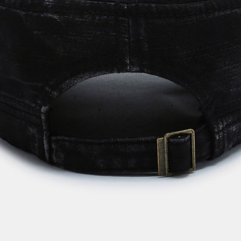Mannen Gebogen Rand Brief Label Platte Top Cap Casual All-match Outdoor Zonnescherm Militaire Cap Cadet Hoed