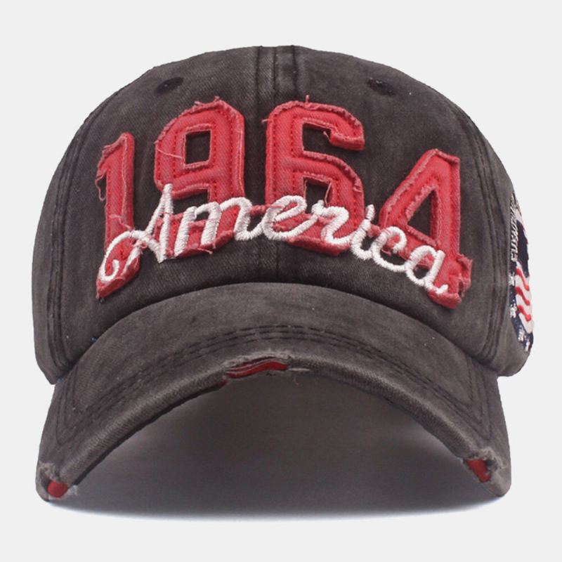 Mannen Katoen Make-oude Gat Brief Geborduurde Verstelbare Zonnescherm Baseball Cap