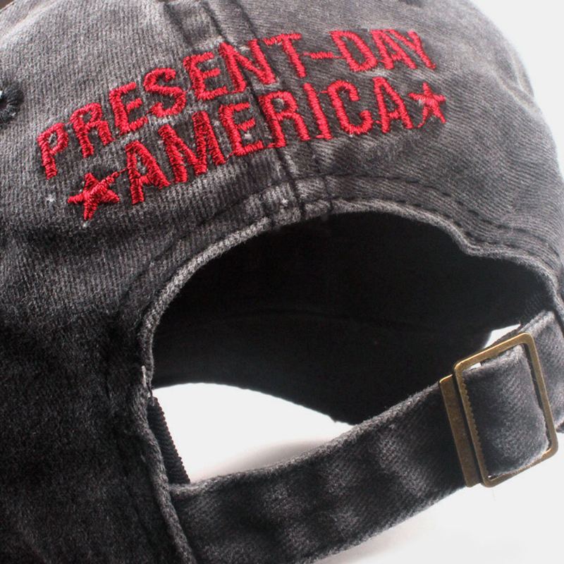 Mannen Katoen Make-oude Gat Brief Geborduurde Verstelbare Zonnescherm Baseball Cap