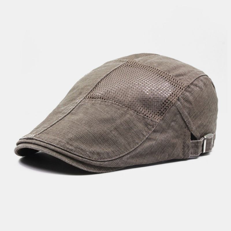 Mannen Katoen Mesh Ademend Outdoor Casual Zonnescherm Baret Cap Platte Hoed Forward Hoed Schilder Hoed