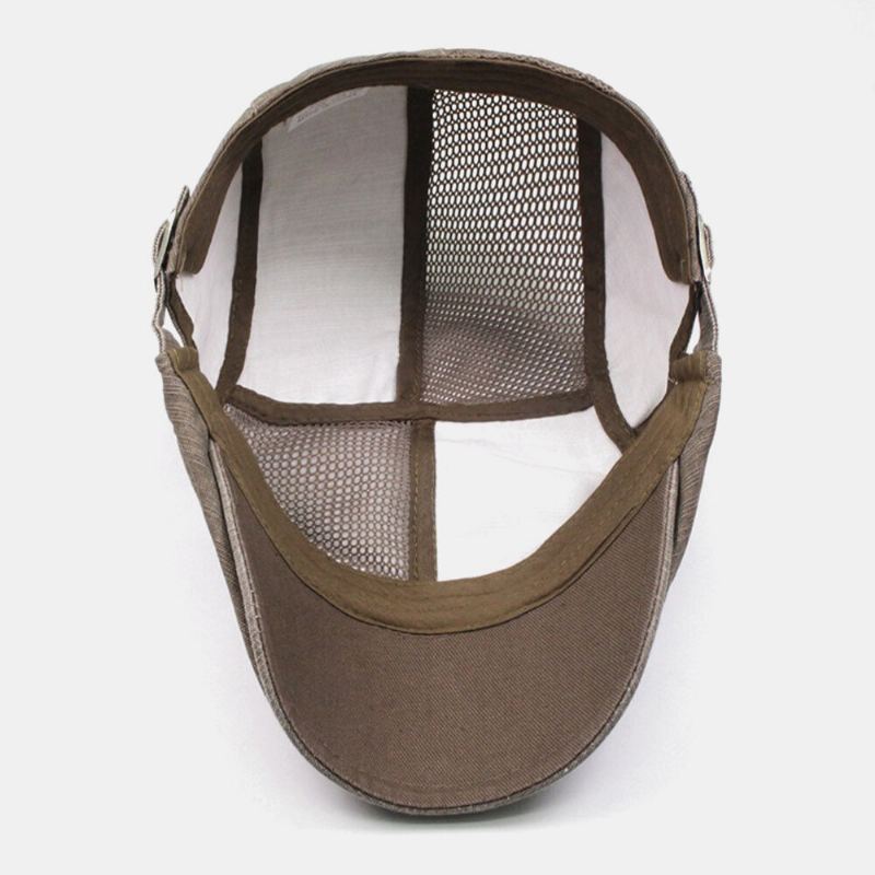Mannen Katoen Mesh Ademend Outdoor Casual Zonnescherm Baret Cap Platte Hoed Forward Hoed Schilder Hoed