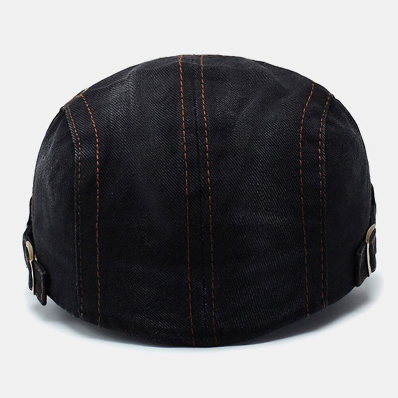 Mannen Katoen Patchwork Retro Zonnebrandcrème Zonnescherm Baret Cap Forward Cap Platte Hoed