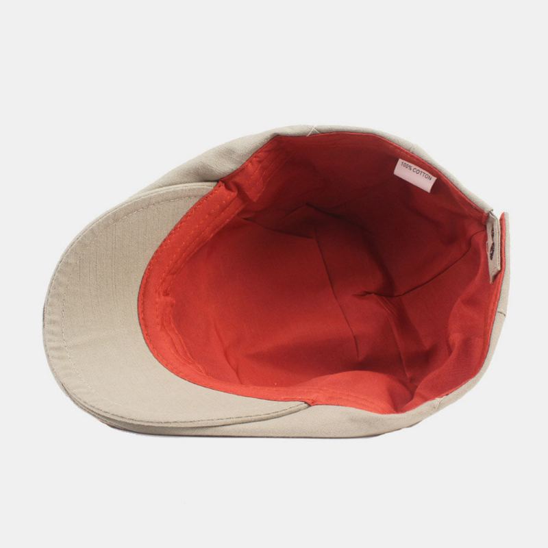 Mannen Katoenen Baret Cap Effen Kleur Verstelbare Casual Retro Zonnescherm Forward Cap Platte Hoed