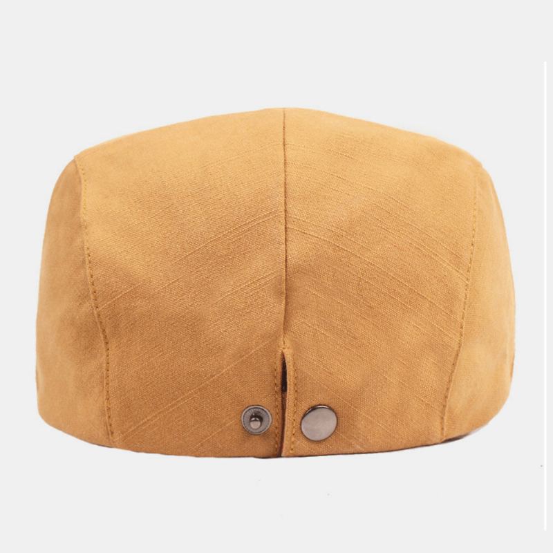 Mannen Katoenen Baret Cap Effen Kleur Verstelbare Casual Retro Zonnescherm Forward Cap Platte Hoed