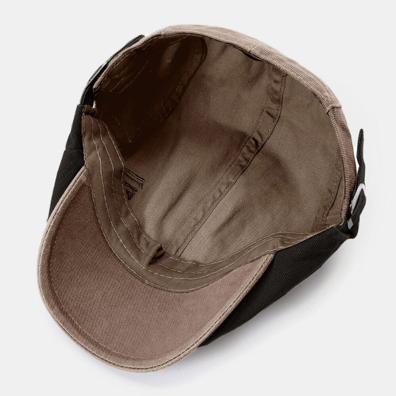 Mannen Kleur Matching Stitch Verstelbare Baretten Mode Comfortabele Zonbescherming Krantenverkoper Hoed Forward Hat Platte Cap