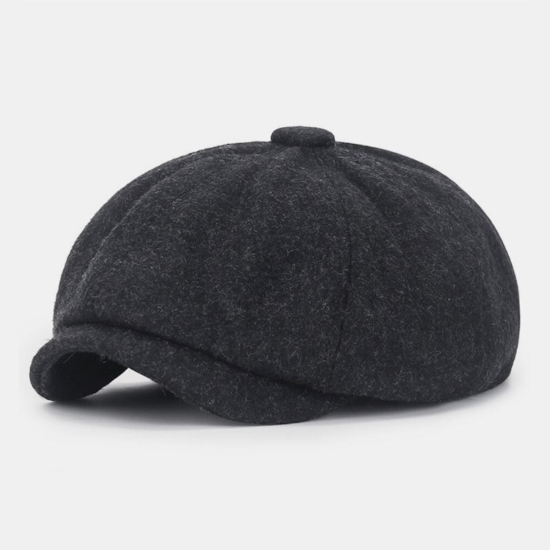 Mannen Krantenverkoper Hoeden Britse Retro Winter Wollen Warmte 8 Panel Achthoekige Hoed Schilder Hoed