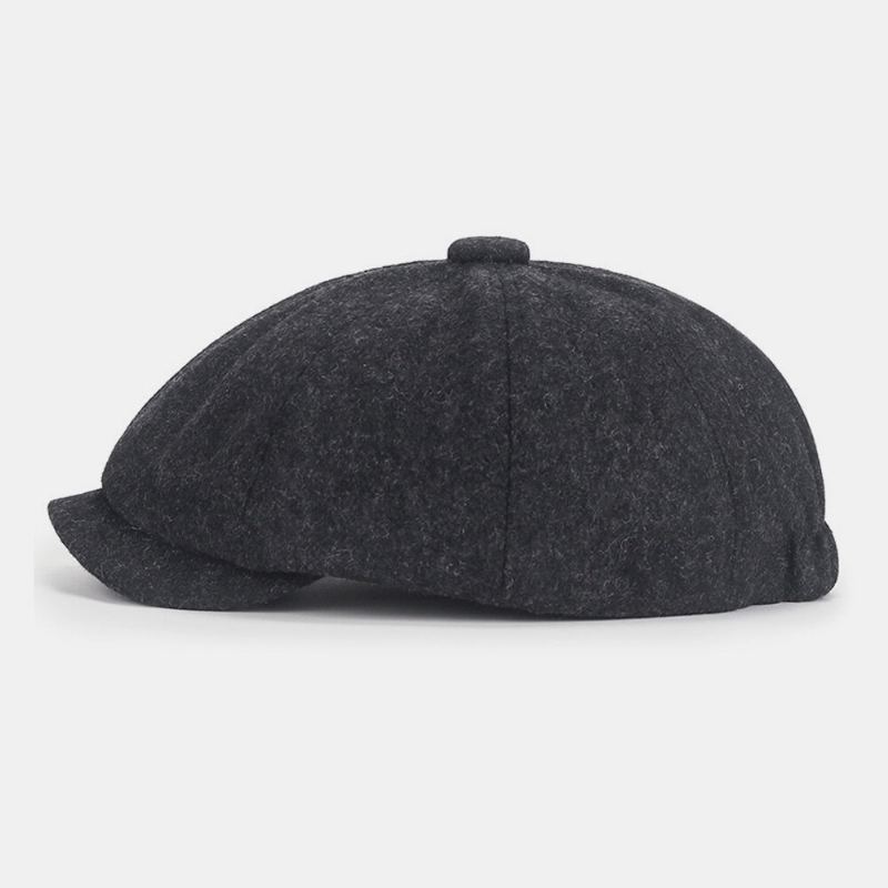 Mannen Krantenverkoper Hoeden Britse Retro Winter Wollen Warmte 8 Panel Achthoekige Hoed Schilder Hoed
