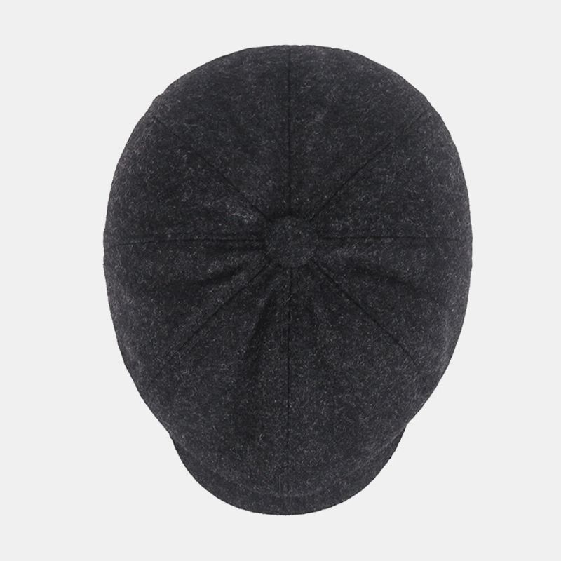Mannen Krantenverkoper Hoeden Britse Retro Winter Wollen Warmte 8 Panel Achthoekige Hoed Schilder Hoed