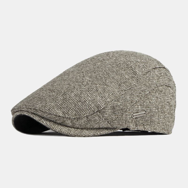 Mannen Krantenverkoper Hoeden Herfst Winter Dikker Warmte Wilde Vlakte Britse Baret Platte Cap