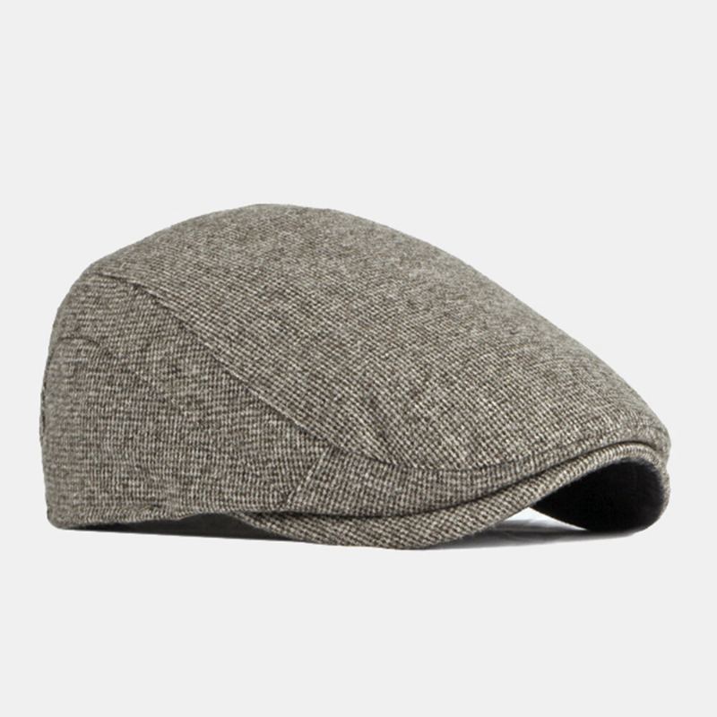 Mannen Krantenverkoper Hoeden Herfst Winter Dikker Warmte Wilde Vlakte Britse Baret Platte Cap