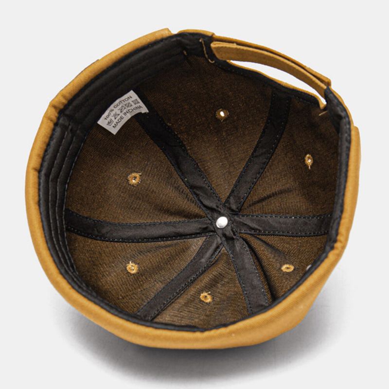 Mannen Verhuurder Cap Katoen Koepel Brief Patch Mode Brimless Beanie Skull Cap