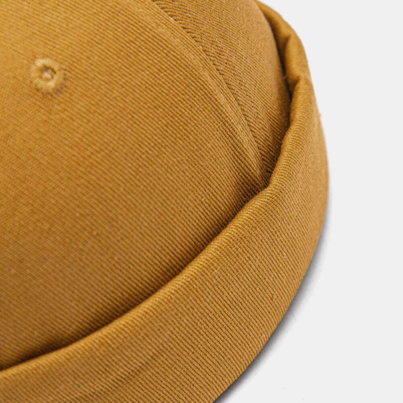 Mannen Verhuurder Cap Katoen Koepel Brief Patch Mode Brimless Beanie Skull Cap