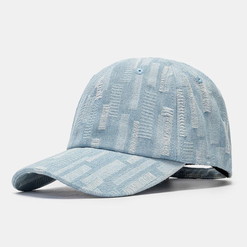 Unisex Gewassen Denim Gat Verstelbare Retro Zonnescherm Baseballcap