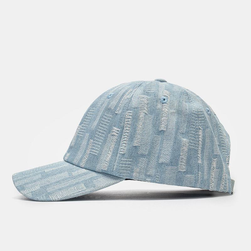 Unisex Gewassen Denim Gat Verstelbare Retro Zonnescherm Baseballcap