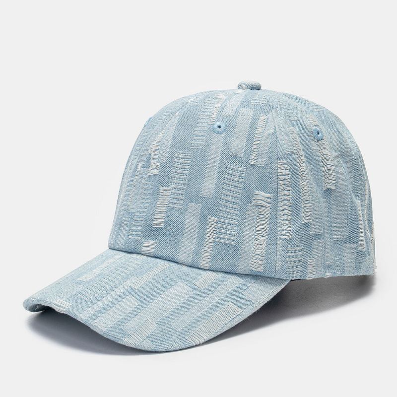 Unisex Gewassen Denim Gat Verstelbare Retro Zonnescherm Baseballcap