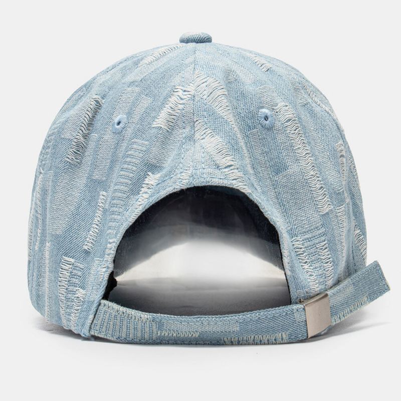 Unisex Gewassen Denim Gat Verstelbare Retro Zonnescherm Baseballcap