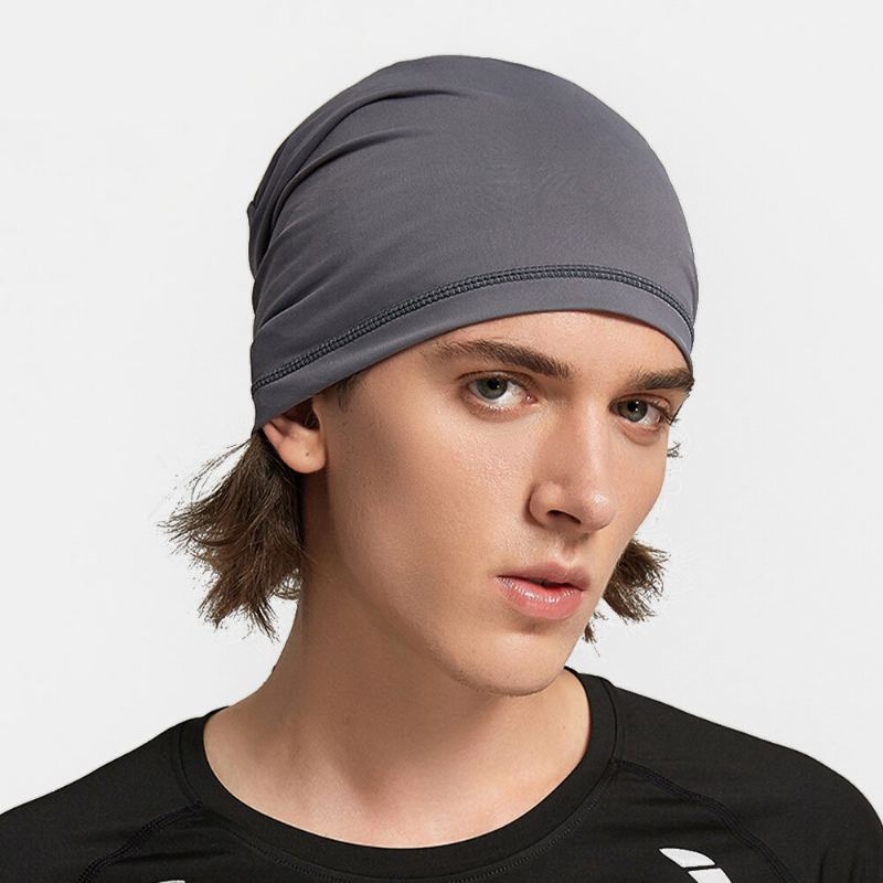 Unisex Ice Silk Single Layer Ademend Zweetabsorberend Hiphop Sport Hoofdband Beanie Hat