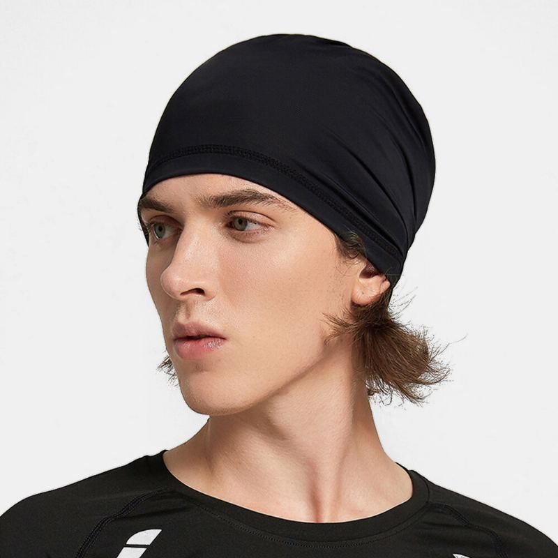 Unisex Ice Silk Single Layer Ademend Zweetabsorberend Hiphop Sport Hoofdband Beanie Hat
