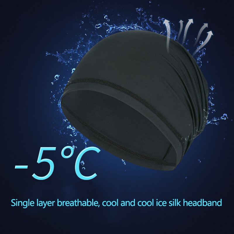 Unisex Ice Silk Single Layer Ademend Zweetabsorberend Hiphop Sport Hoofdband Beanie Hat