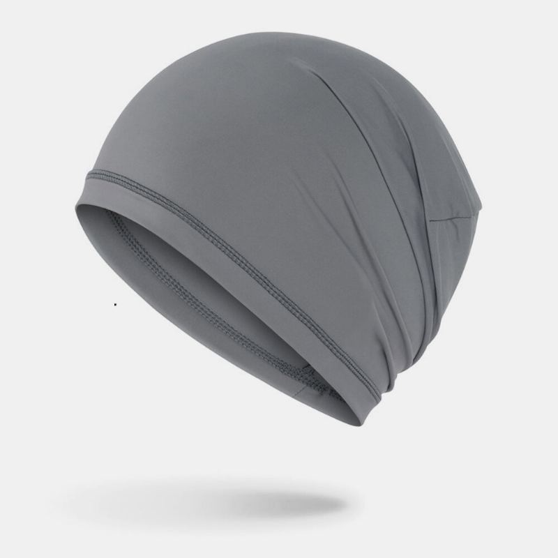 Unisex Ice Silk Single Layer Ademend Zweetabsorberend Hiphop Sport Hoofdband Beanie Hat