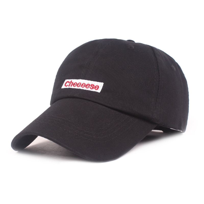 Unisex Katoen Cheesese Geborduurde Zonnescherm Baseball Cap Outdoor Leisure Zonnehoed