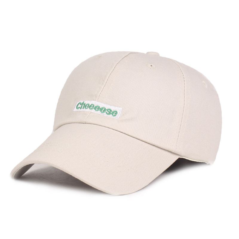 Unisex Katoen Cheesese Geborduurde Zonnescherm Baseball Cap Outdoor Leisure Zonnehoed
