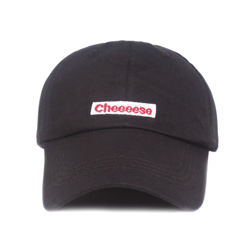 Unisex Katoen Cheesese Geborduurde Zonnescherm Baseball Cap Outdoor Leisure Zonnehoed