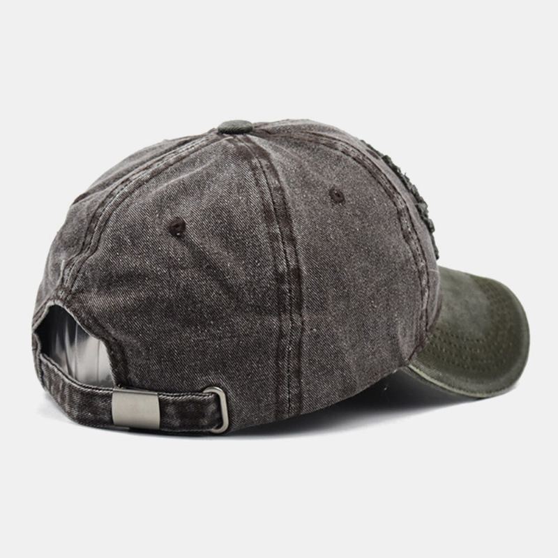 Unisex Katoen Gewassen Make-oude 3d Letter Geborduurde Verstelbare Zonnescherm Baseball Cap