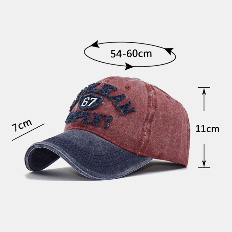 Unisex Katoen Gewassen Make-oude 3d Letter Geborduurde Verstelbare Zonnescherm Baseball Cap