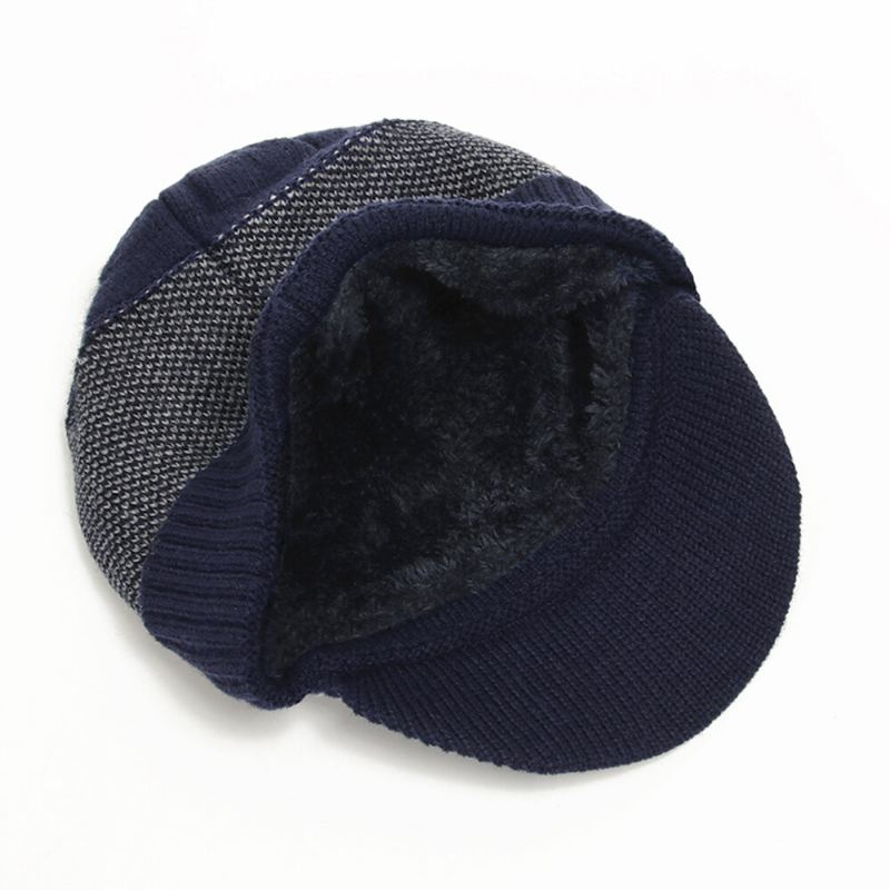 Unisex Katoen Outdoor Warm Pluche Winter Sjaals Gebreide Hoeden Platte Hoeden