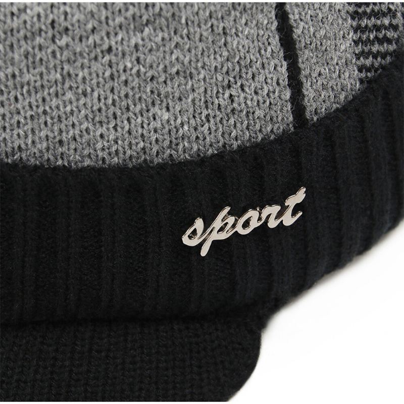 Unisex Katoen Outdoor Warm Pluche Winter Sjaals Gebreide Hoeden Platte Hoeden