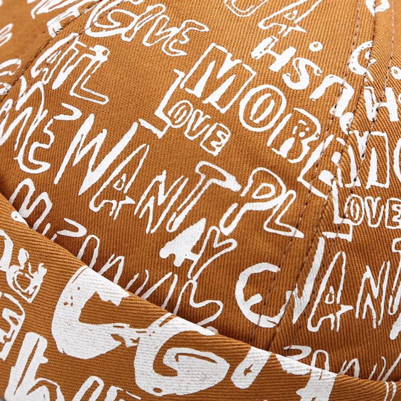 Unisex Katoen Overlay Letters Graffiti Print Trendy All-match Brimless Beanie Landlord Caps Skull Caps
