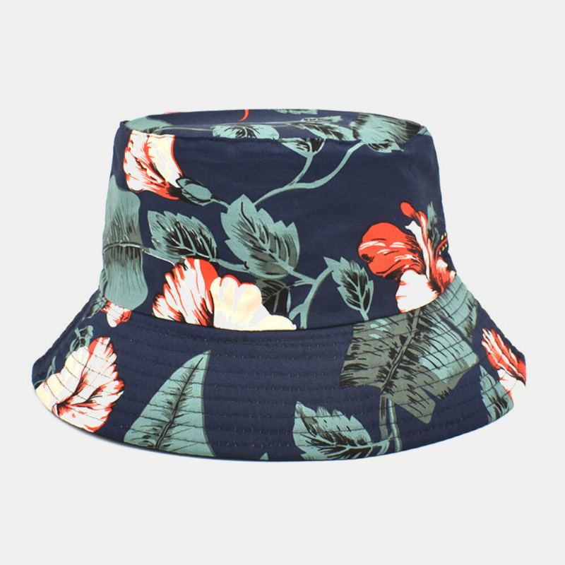 Unisex Katoenen Dubbelzijdige Draagbare Emmerhoed Met Bloemenbladpatroon!
