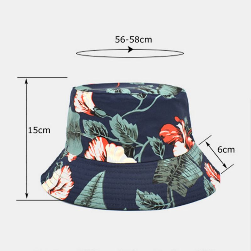 Unisex Katoenen Dubbelzijdige Draagbare Emmerhoed Met Bloemenbladpatroon!