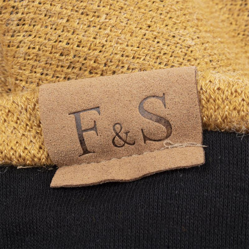 Unisex Kunstmatige Kasjmier Lederen Label Beanie Hoed Mode Toevallige Warme Elastische Verstelbare Gebreide Muts