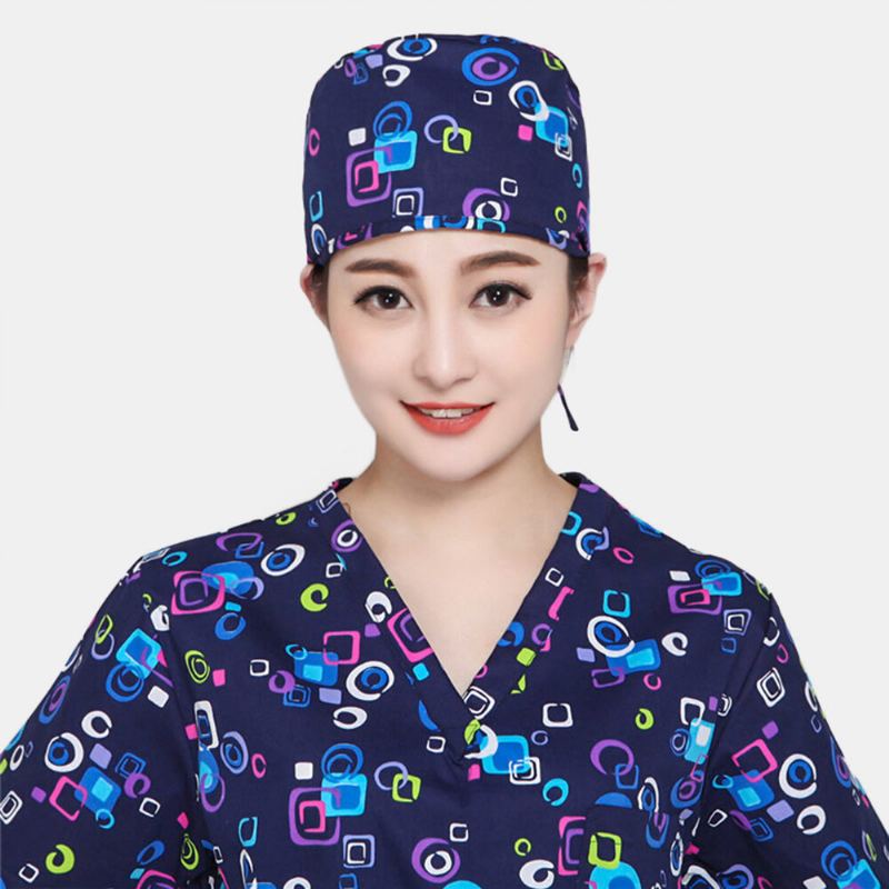 Vrouwen Print Katoen Chirurgische Cap Dokter Verpleegkundige Band Kapsel Hoed Tandheelkundige Werk Cap Beanie