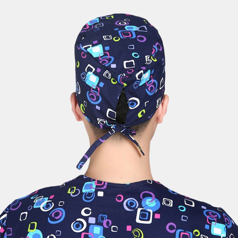 Vrouwen Print Katoen Chirurgische Cap Dokter Verpleegkundige Band Kapsel Hoed Tandheelkundige Werk Cap Beanie